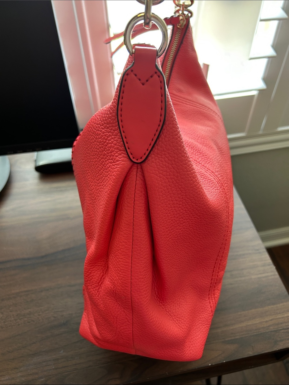 Michael Kors Coral Leather Hobo Bag- NWOT - Picture 5 of 12